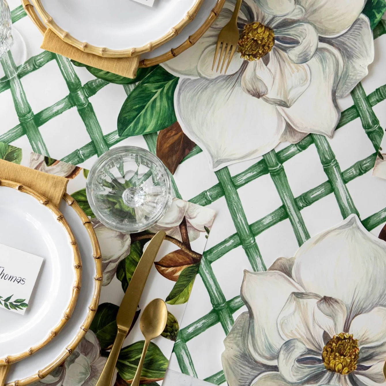 Green Lattice Table Runner