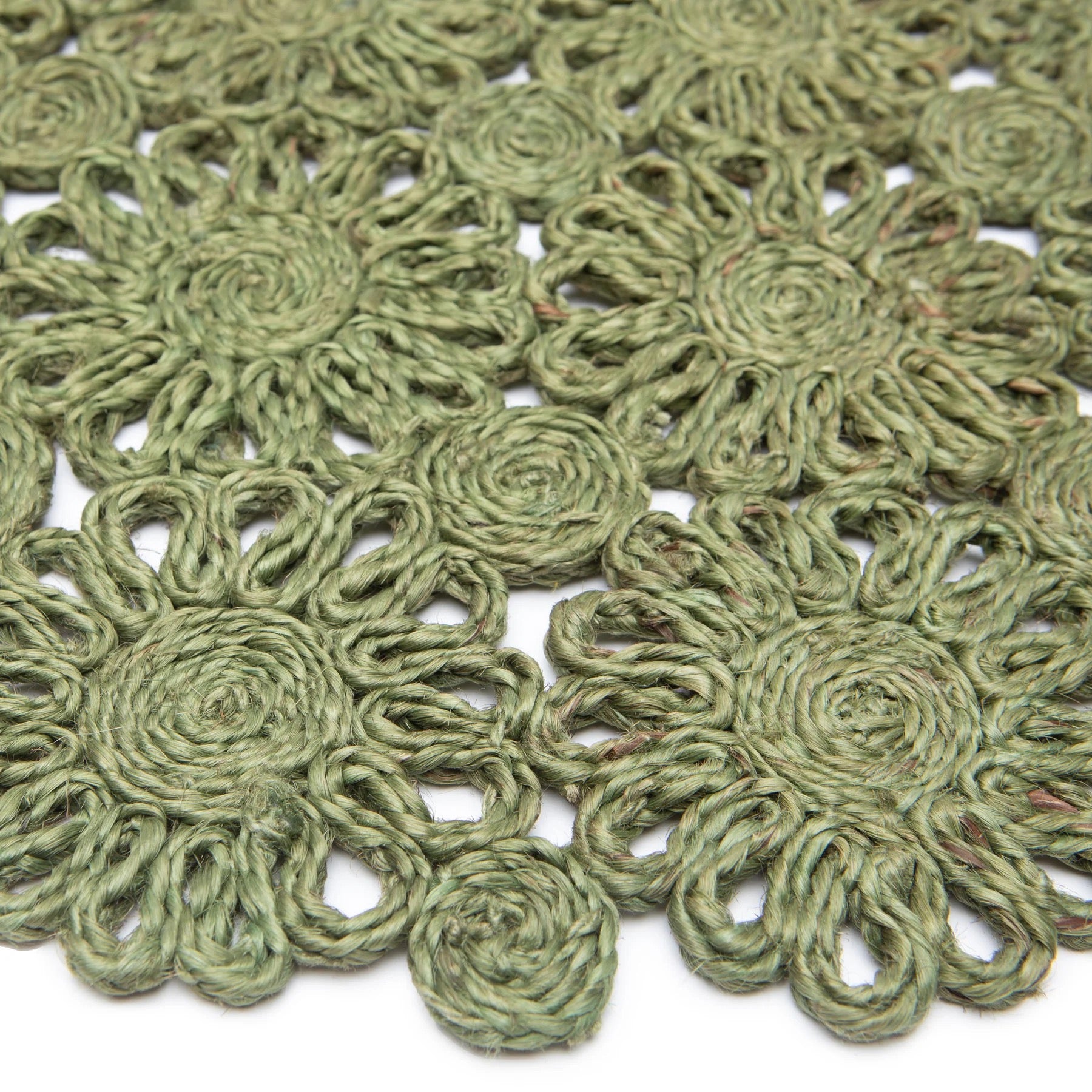 Daisy Jute Green Placemats - Set of 4