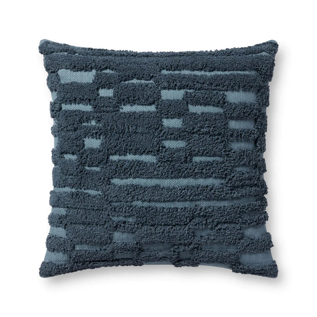 Geometric Plush Blue Pillow