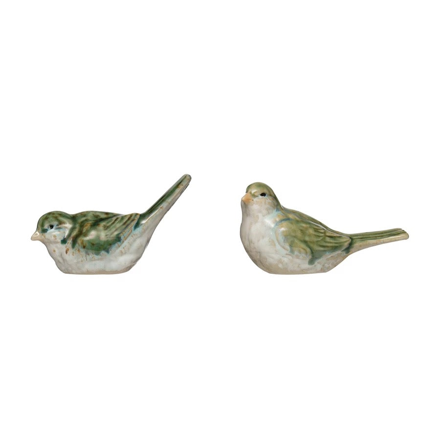 Green Garden Birds - Set of 2