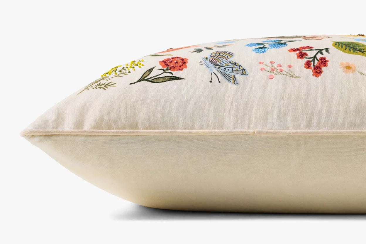 Spring Mix Embroidered Pillow by Rifle Paper Co. x Loloi