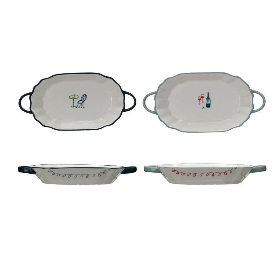 French Cafe Style Dish - Set of 2