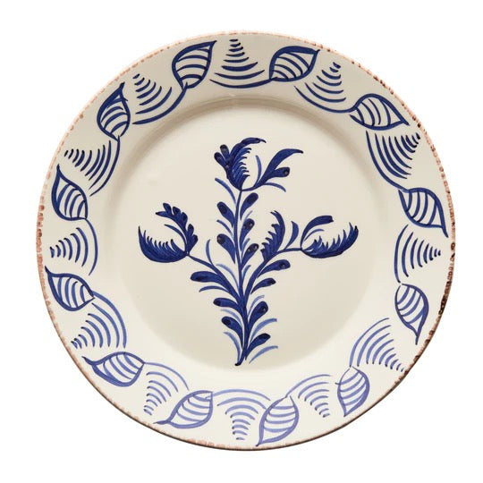 Luzia Floral Shell Plate Blue