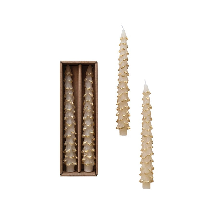 Eggnog Tree Tapered Candles - Set of 2