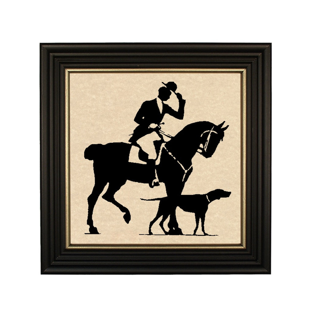 The Hunt Dog and Horse Silhouette Wall Art