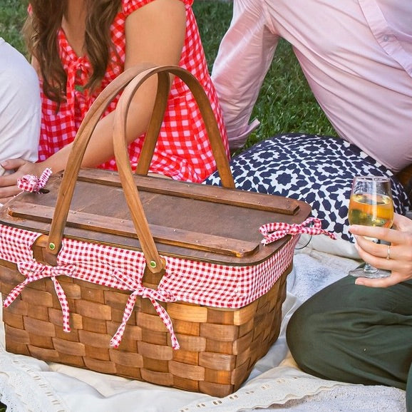 Beaufort Picnic Basket in Red Gingham