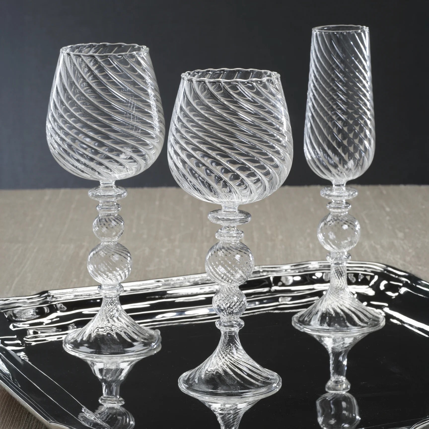 Twisted Champagne Glass