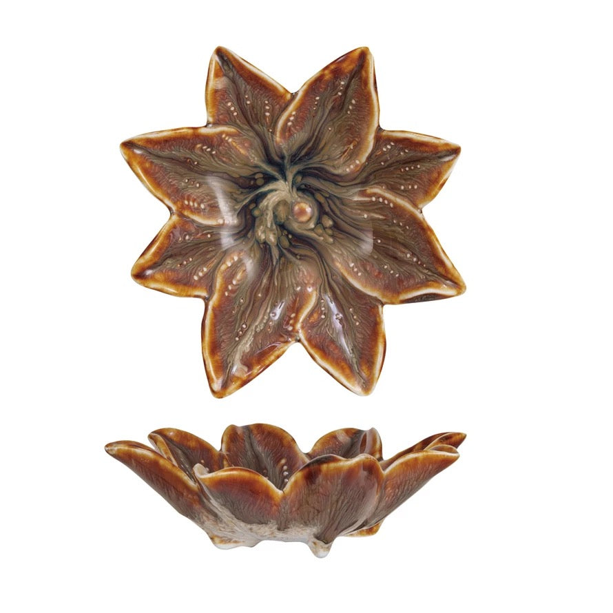 Stoneware Flower Dish