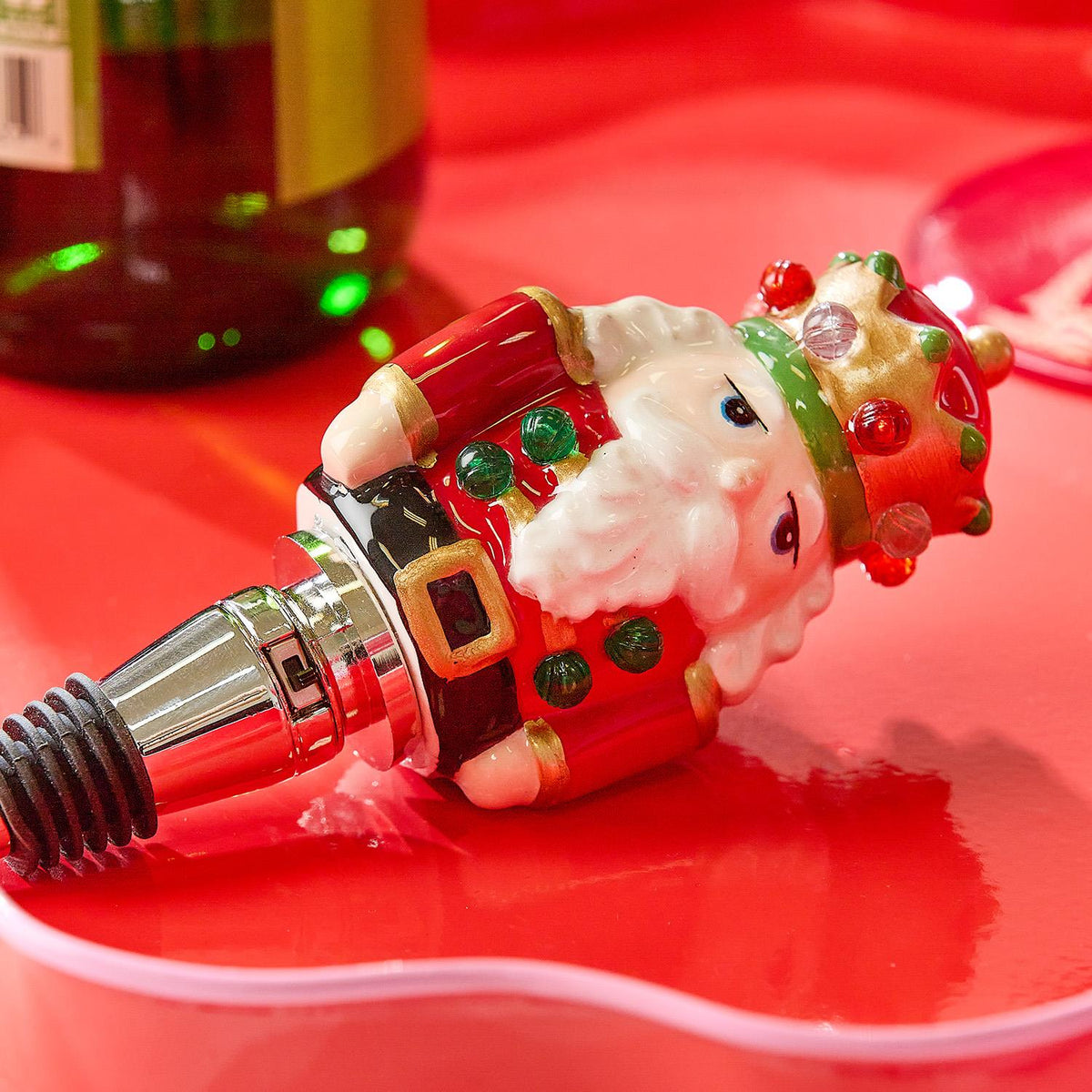 Light Up Nutcracker Bottle Stopper