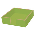 Green tray with brown trim on a white background
