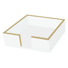 White box with gold accents on a white background