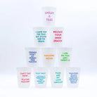Mahjong Frosted Plastic Cups - Set of 10