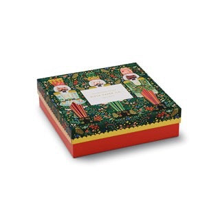 Decorative gift box with a festive design on a white background