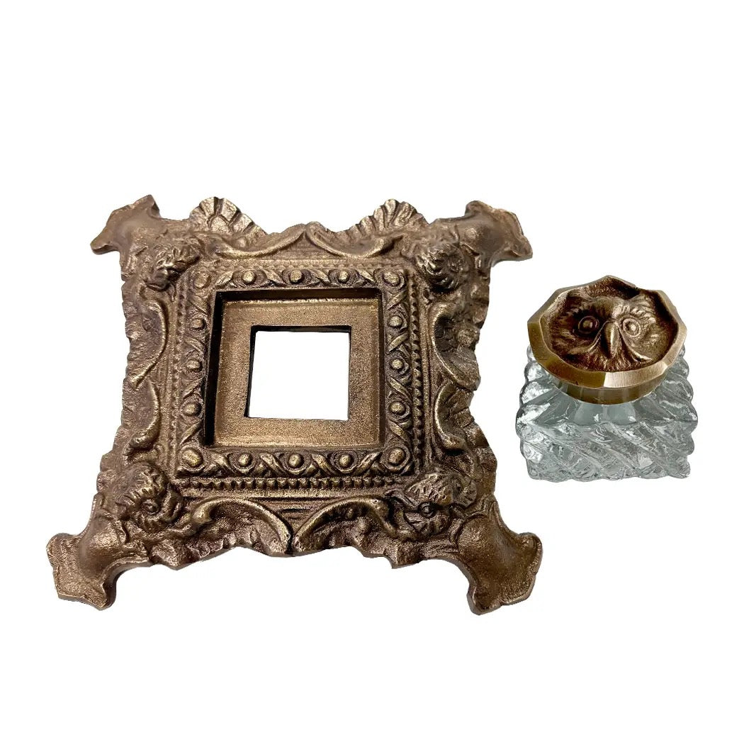 Ornate Owl Inkwell