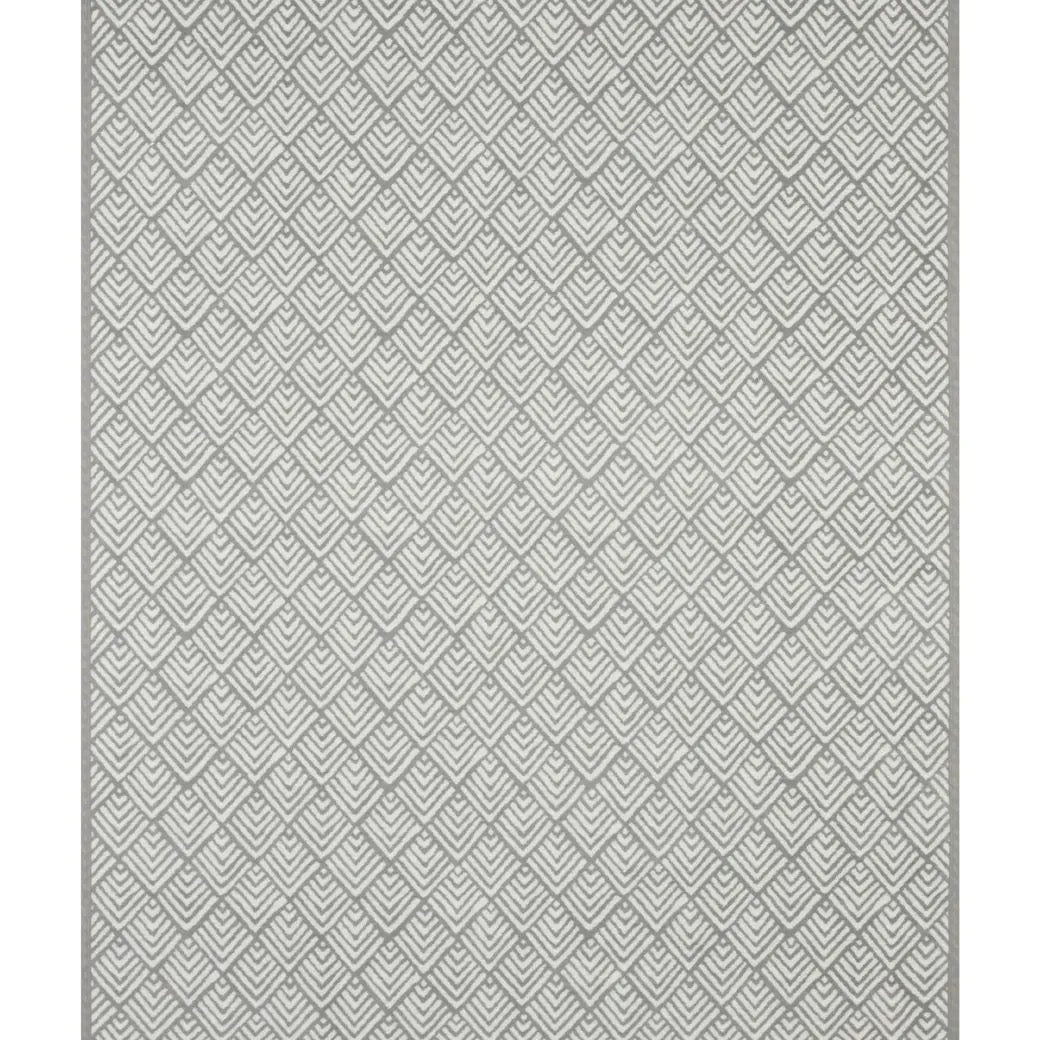 Textured gray and white patterned fabric swatch