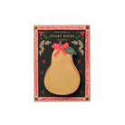 Decorative sticky notes with a pear design on a black background