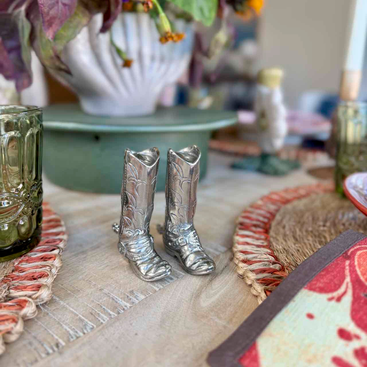 Pewter Cowboy Boot Salt & Pepper – Thomas Lee Living