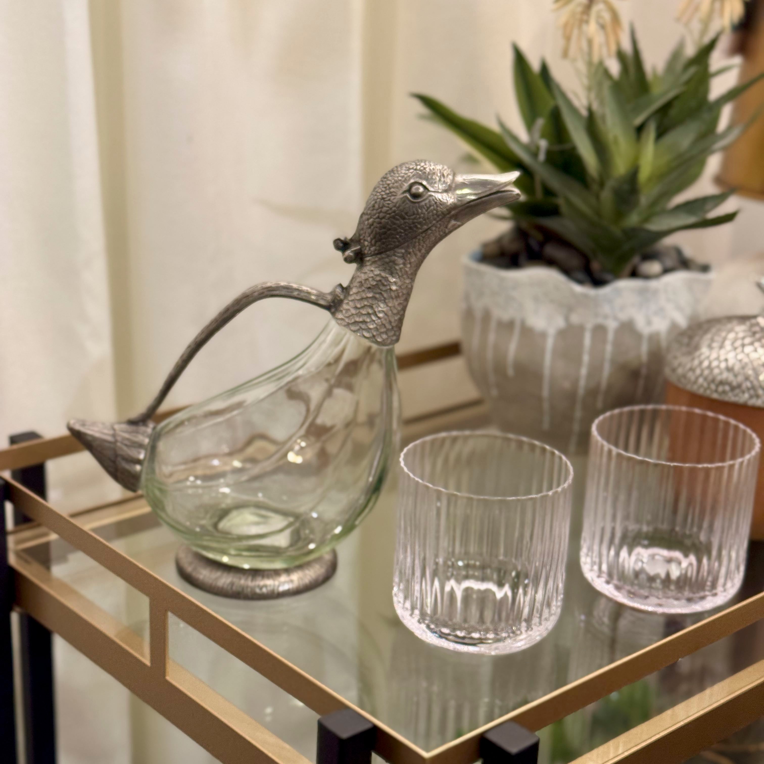 Pewter Duck Head Carafe