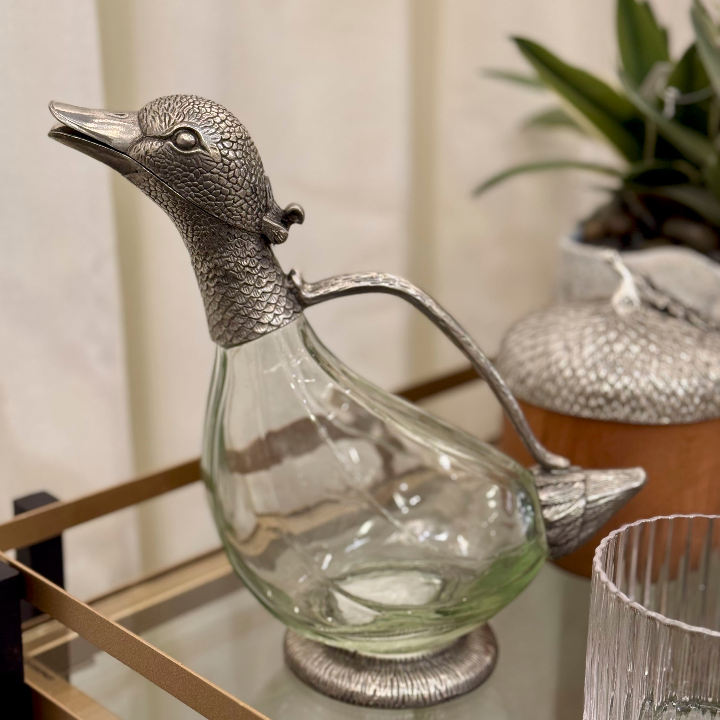 Pewter Duck Head Carafe