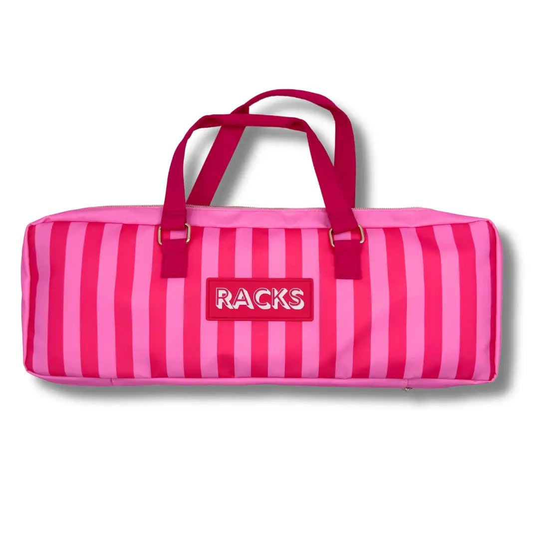 Pink Cabana Stripe Mahjong Rack Bag 
