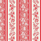 Red and white floral striped pattern on a red background