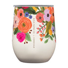 Floral-patterned tumbler with 'Rifle Paper Co' and 'Corkcicle' branding on a white background