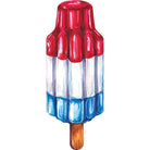 Inflatable popsicle with red, white, and blue colors on a white background