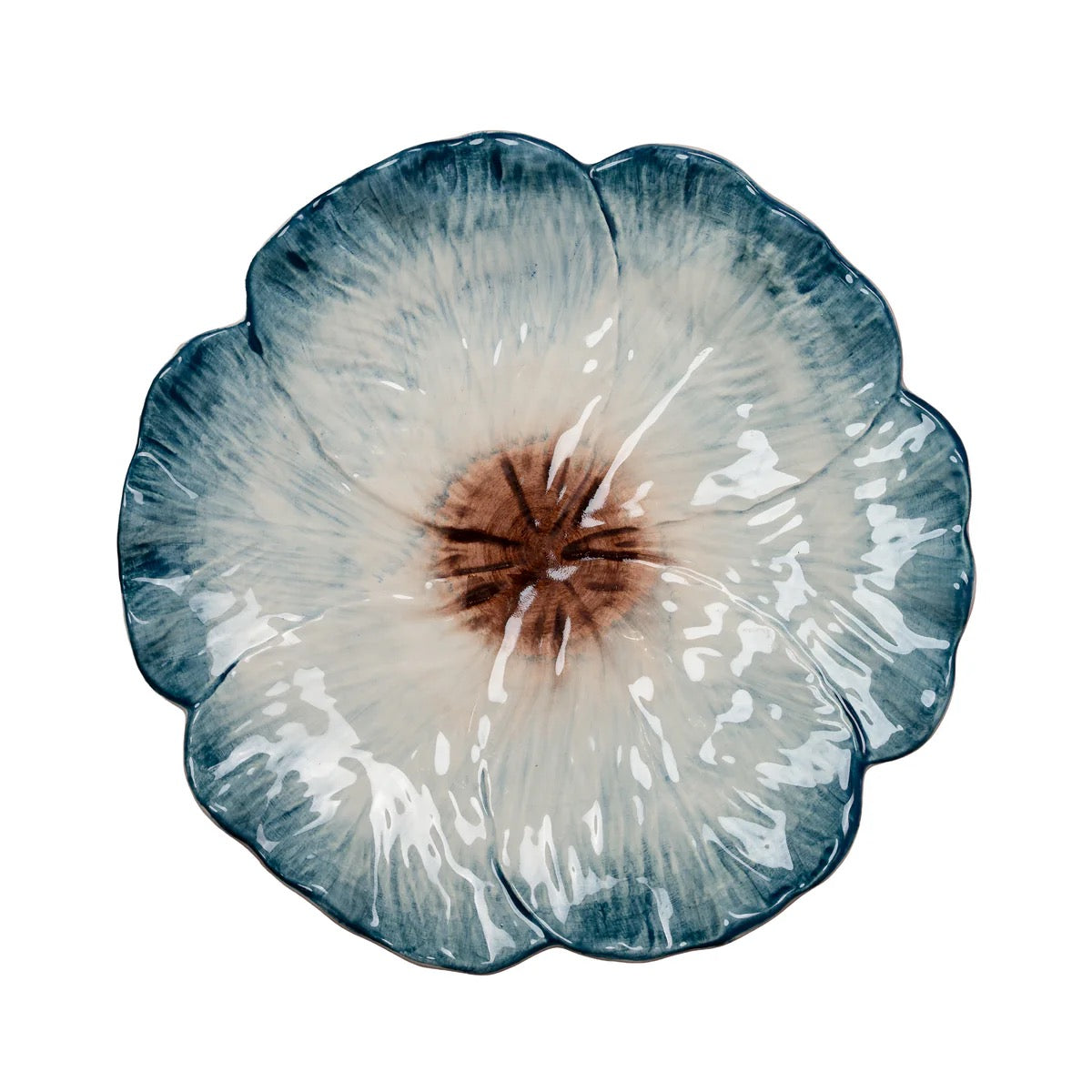Decorative plate with a floral design on a white background