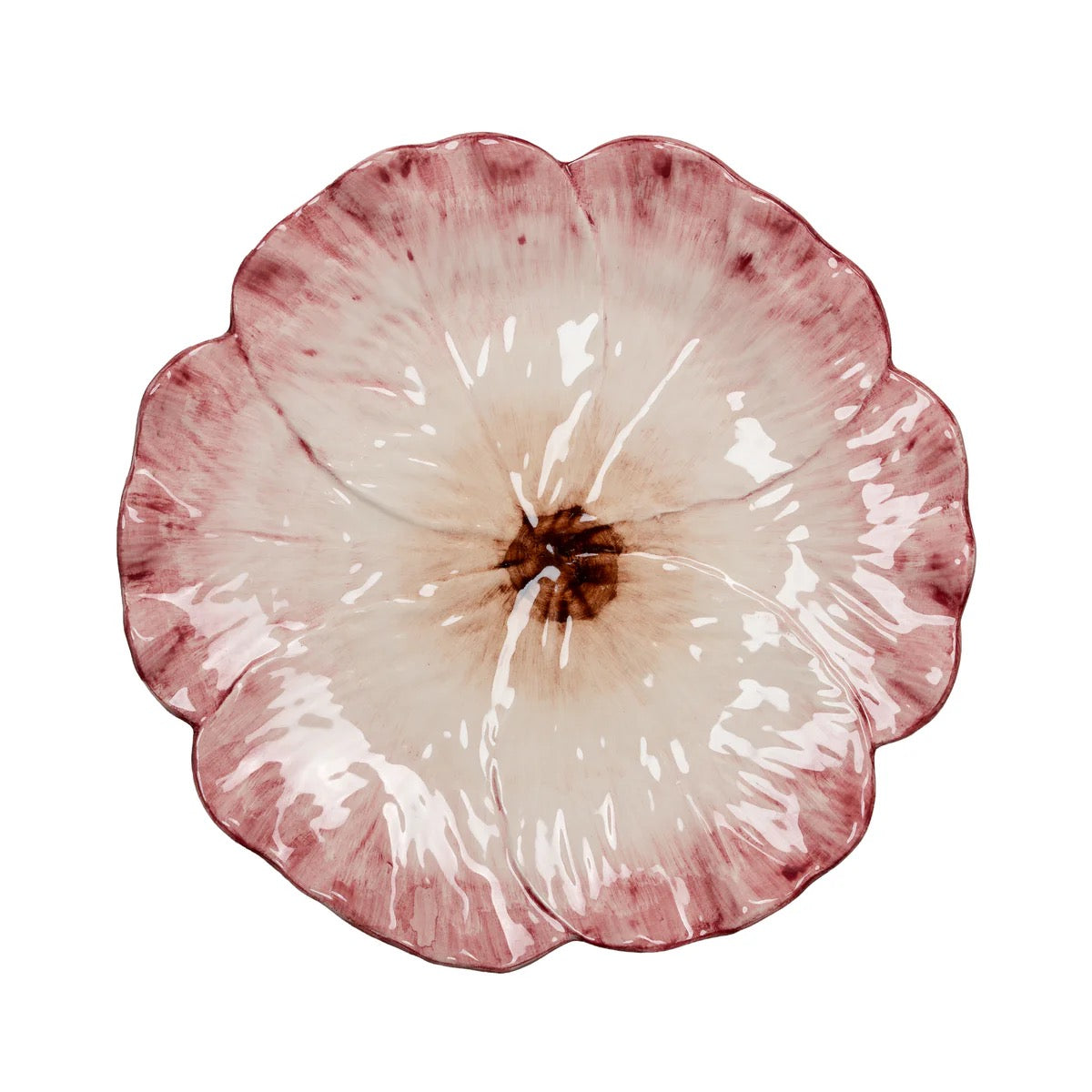 Floral-patterned plate on a white background