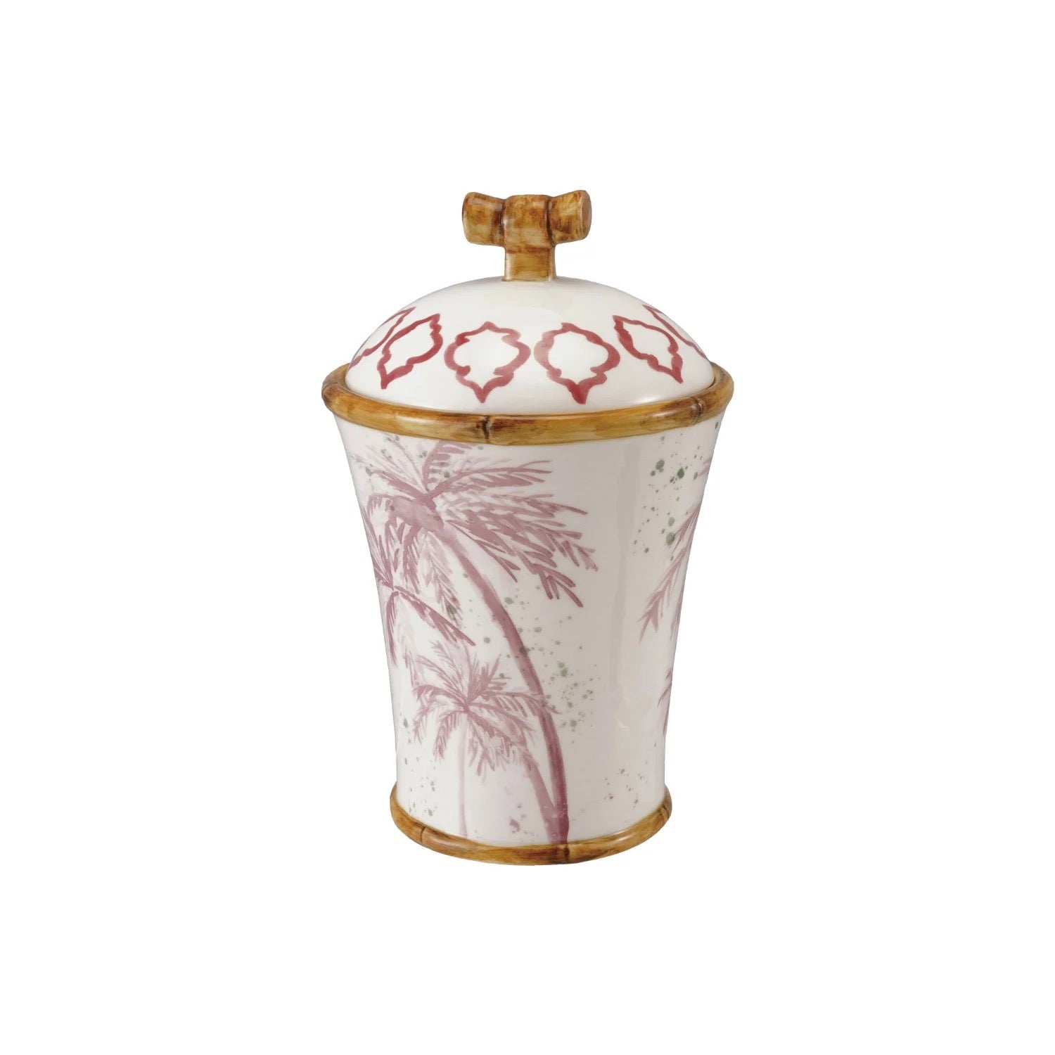 Decorative jar with a lid on a white background