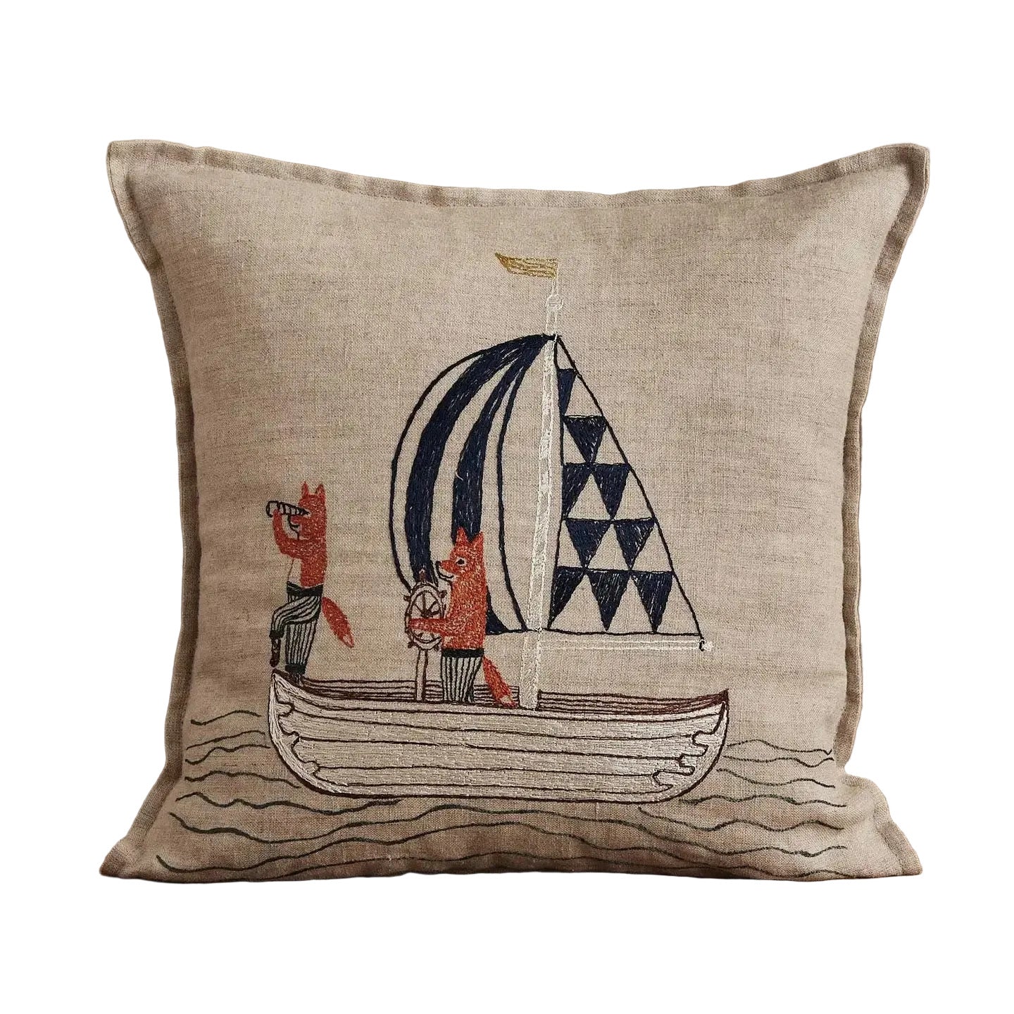 Sailing Foxes Pillow