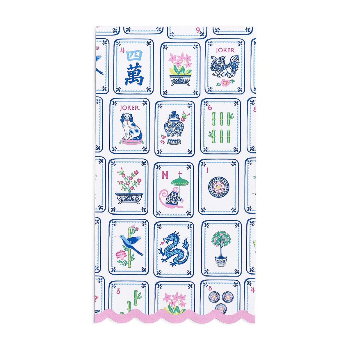 Scalloped edge Mahjong guest napkins