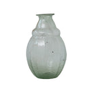 Clear glass vase on a white background