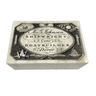 Decorative box with vintage shipwright design on a white background