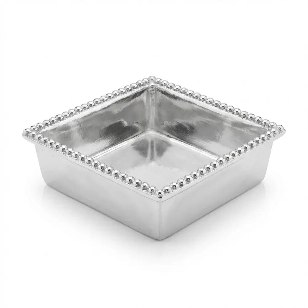 Silver Beaded Cocktail Napkin Holder