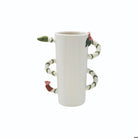White ceramic mug with snake handle on a white background