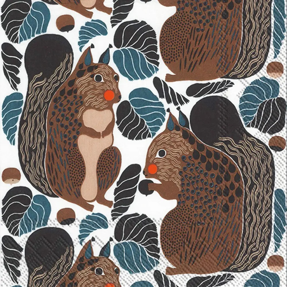 Squirrely Cocktail Napkins - Pack of 20