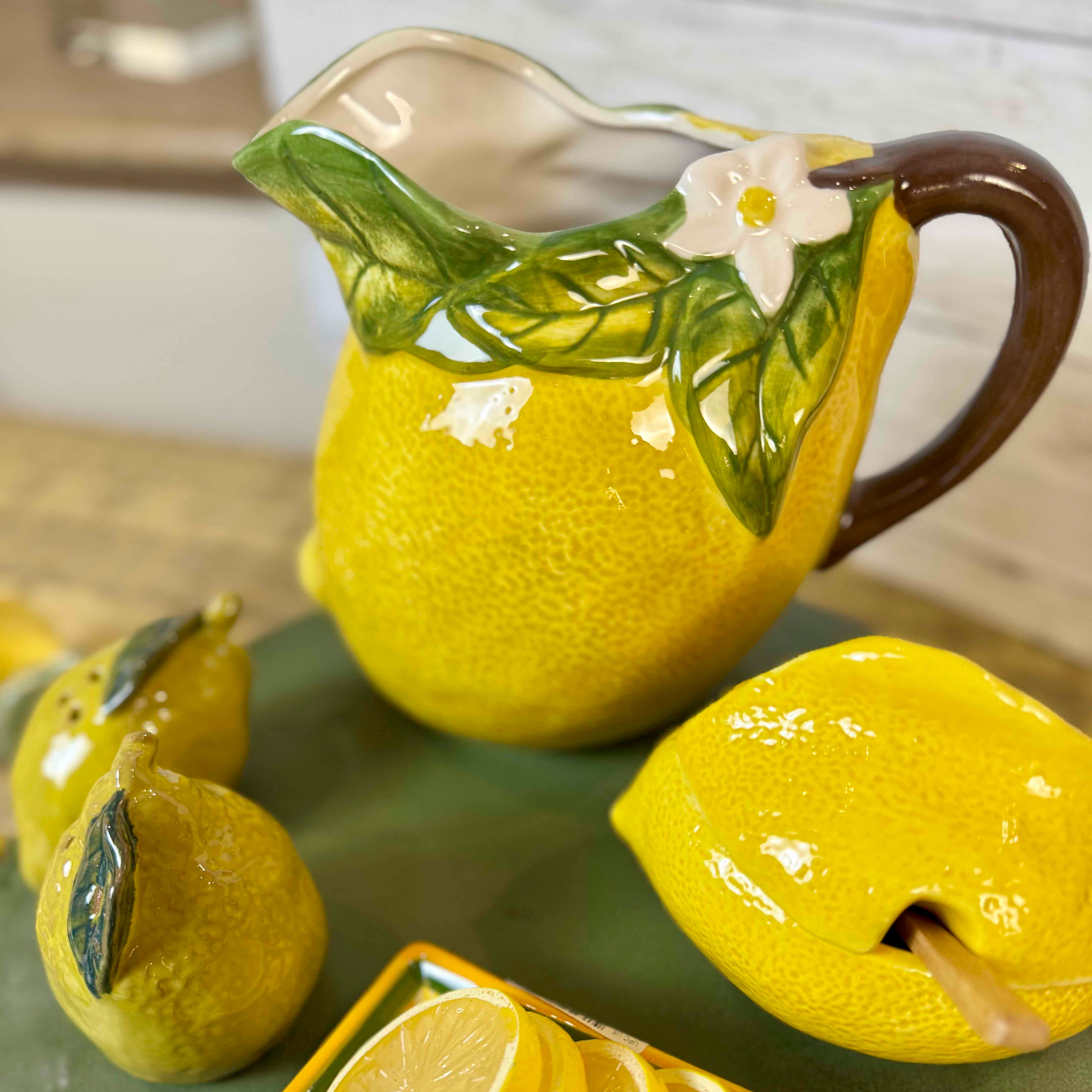 Stoneware Lemon Pitcher
