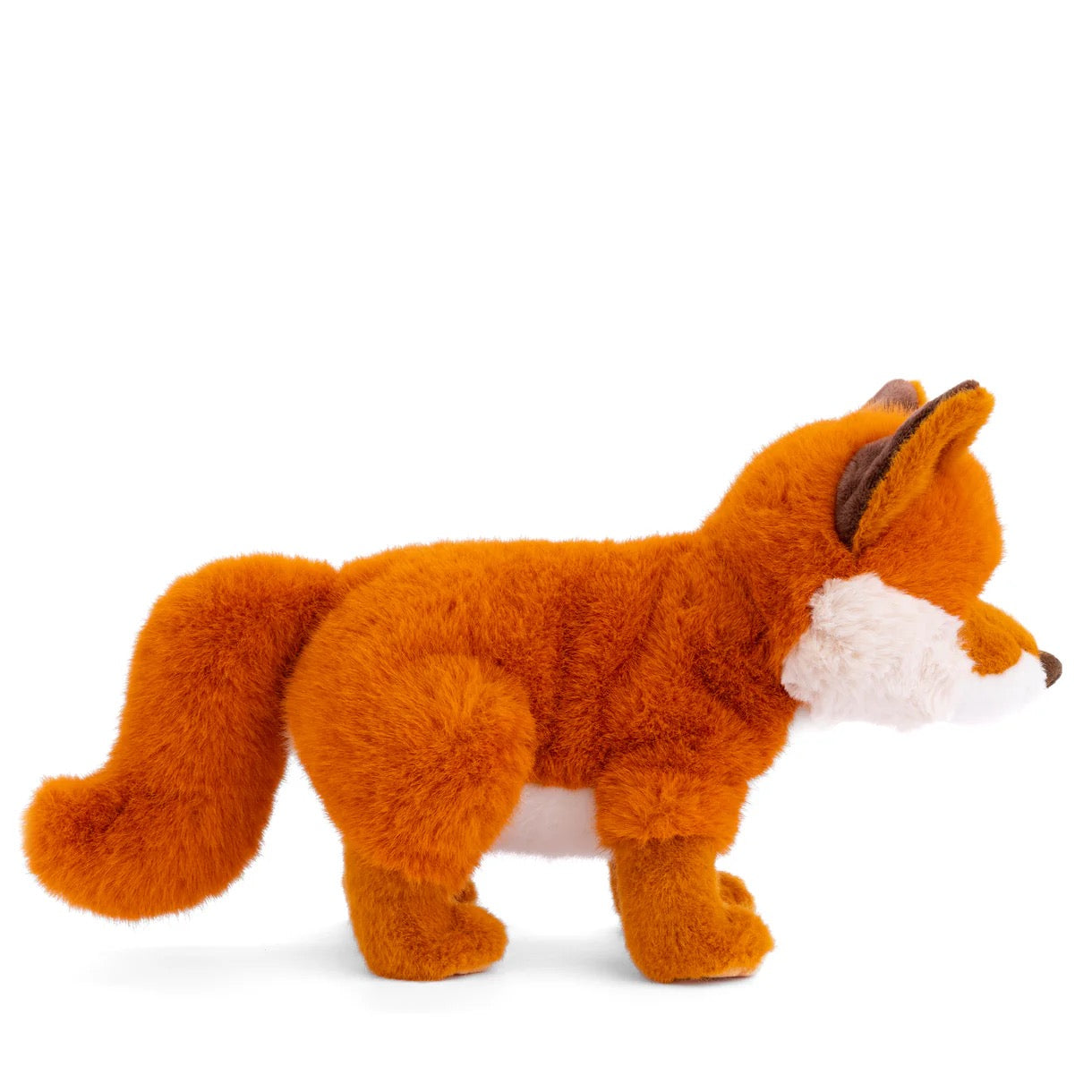 Plush fox toy on a white background