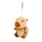 Plush bear keychain with a clip on a white background