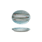 Ceramic plate with fish design on a white background