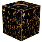 Tortoiseshell patterned tissue box cover on a white background