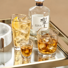 Triangular Highball Glass with Gold Rim