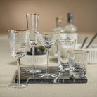 Triangular Highball Glass with Gold Rim