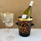 Triangular Wine Glass with Gold Rim