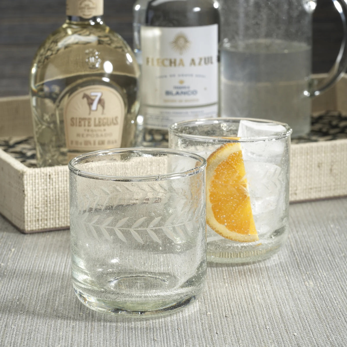 Tuscan Etched Whiskey Glass