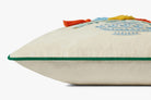Decorative pillow with colorful tassels on a white background
