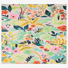 Colorful floral and leaf pattern on a white background