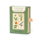 Box of Wildflowers playing cards with floral designs on a white background