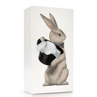 Decorative box with a rabbit illustration on a white background